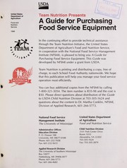 Cover of: Team Nutrition presents a guide for purchasing food service equipment