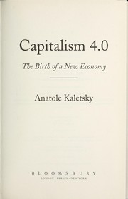 Cover of: Capitalism 4.0 by Anatole Kaletsky