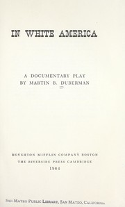 Cover of: In white America: a documentary play