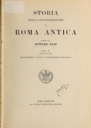 Cover of: Storia della colonizzazione di Roma antica
