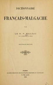 Cover of: Dictionnaire français-malgache. by V. Malzac