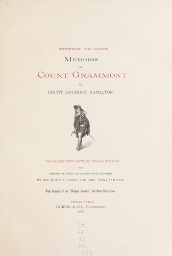 Memoirs of Count Grammont by Count Anthony Hamilton