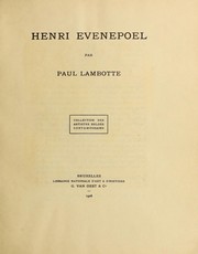 Cover of: Henri Evenepoel by Paul Lambotte