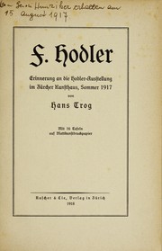 F. Hodler by Hans Trog