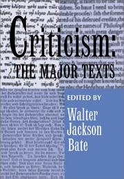 Criticism by Walter Jackson Bate