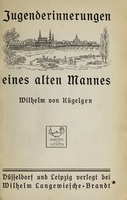 Cover of: Jugenderinnerungen eines alten Mannes