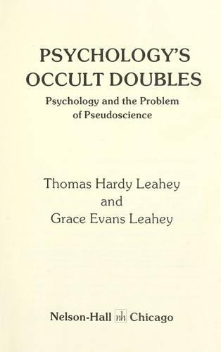 Psychology's occult doubles by Thomas Hardy Leahey