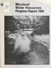 Cover of: Maryland water resources progress report, 1980