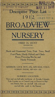 Cover of: Descriptive price list by Fred H. Hunt (Firm)