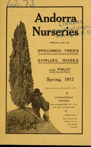 Cover of: Price list of specimen trees, shrubs, roses and fruit: spring 1912