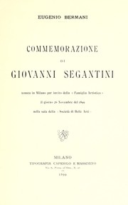 Cover of: Commemorazione di Giovanni Segantini by Eugenio Bergami