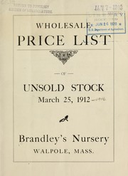 Cover of: Wholesale price list of unsold stock: March 25, 1912