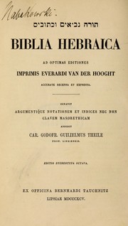 Biblia hebraica by Carl Gottfried Wilhelm Theile