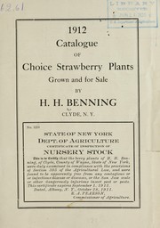 Cover of: 1912 catalogue of choice strawberry plants