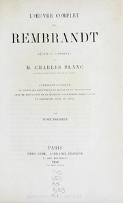 Cover of: L' œuvre complet de Rembrandt