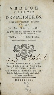 Cover of: Abregé de la vie des peintres by Roger de Piles
