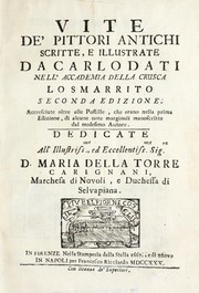 Cover of: Vite de' pittori antichi by Smarrito