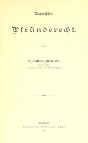 Cover of: Bayerisches Kirchenvermögensrecht