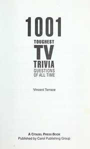Cover of: 1001 Toughest TV Trivia Questions of All Time
