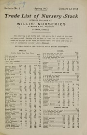 Cover of: Trade list of nursery stock: January 12, 1912