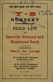 Price list of specially selected and registered stock by Yakima-Sunnyside Nursery