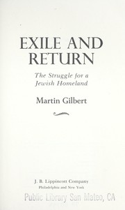 Cover of: Exile and return : the struggle for a Jewish homeland