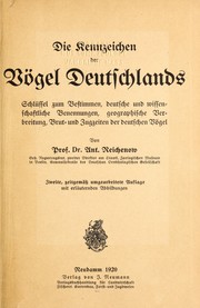 Cover of: Die Kennzeichen der Vo gel Deutschlands by Anton Reichenow