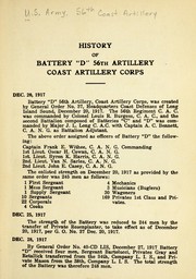 History of Battery D, 56th artillery Coast Artillery Corps
