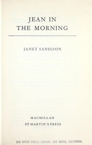 Cover of: Jean in the morning