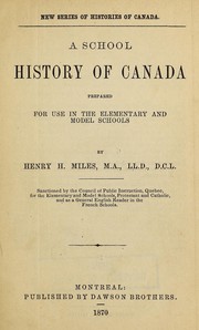 Cover of: Dr. Mile's [sic] series of histories of Canada