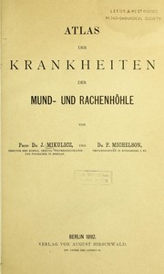 Cover of: Atlas der Krankheiten der Mund- und Rachenh©œhle