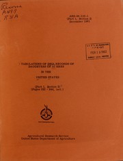 Cover of: Tabulations of DHIA records of daughters of AI sires in the United States