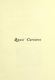 Cover of: Quasi cursores: portraits of the high officers and professors of the University of Edinburgh at its tercentenary festival