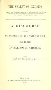 Cover of: The valley of decision by Henry W. Bellows