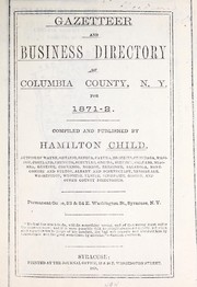 Cover of: Gazetteer and business directory of Columbia County, N.Y. for 1871-2