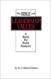 Cover of: The Bible and Leadership Values