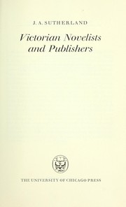 Cover of: Victorian novelists and publishers by Sutherland, John