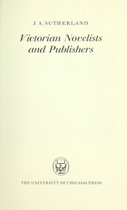 Cover of Victorian novelists and publishers