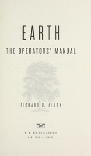 Cover of: Earth : the operators' manual by 