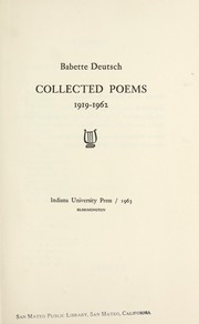 Cover of: Collected poems, 1919-1962. by Deutsch, Babette