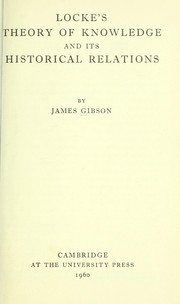 Locke's theory of knowledge and its historical relations