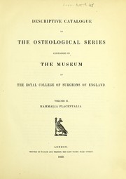 Cover of: Descriptive catalogue of the osteological series contained in the museum of the Royal College of Surgeons of England