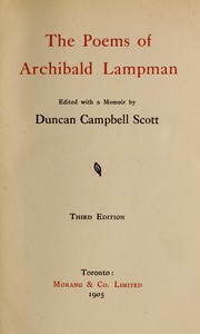 Cover of: The poems of Archibald Lampman by Archibald Lampman, Archibald Lampman