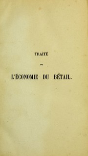 Cover of: Trait©♭ de l'©♭conomie du b©♭tail by Alphonse Gobin