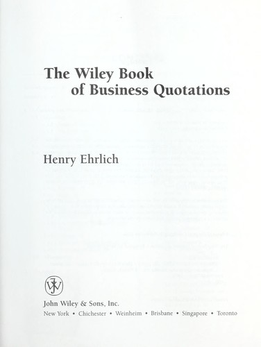 The Wiley Book of Business Quotations