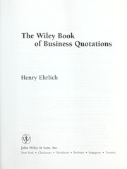 Cover of: The Wiley book of business quotations