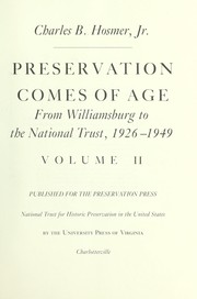 Preservation comes of age by Charles Bridgham Hosmer