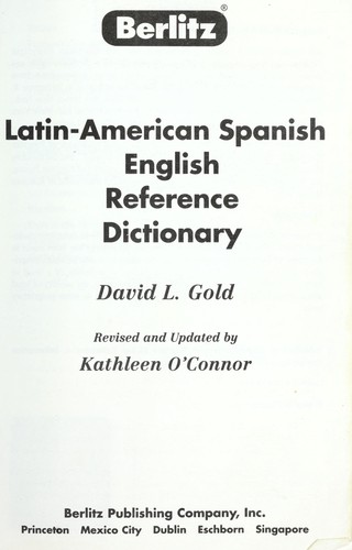 cover of Berlitz Latin-American Spanish English reference dictionary