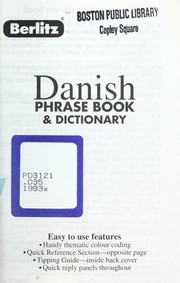 Danish phrase book & dictionary by Berlitz Publishing Company