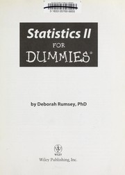 Cover of: Statistics II for dummies by Deborah J. Rumsey